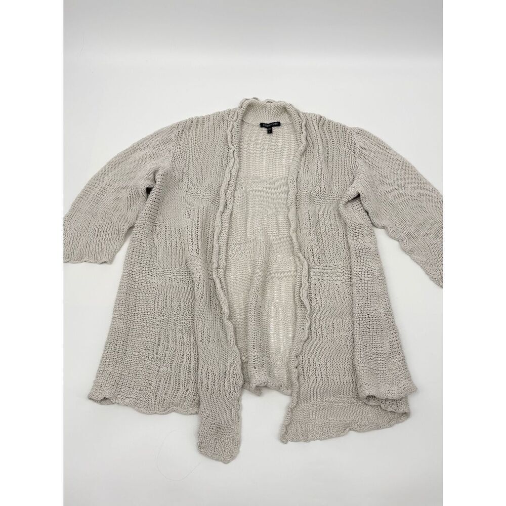 Eileen fisher | Open-Front Beige Knit Cardigan Sweater